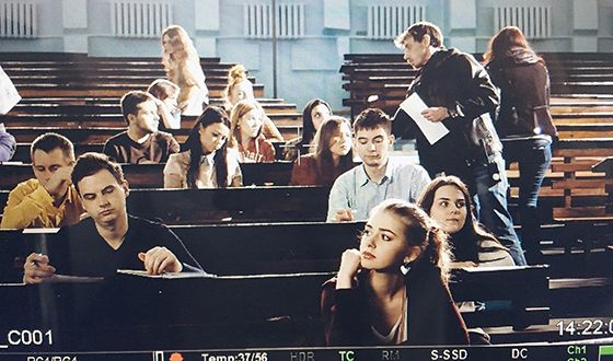 Анастасия Уколована съемках фильма «Любовь как стихийное бедствие»