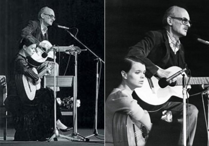 Булат Окуджава и Наталья Горленко во время выступления | Фото: liveinternet.ru