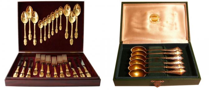 Комплект мельхиоровых столовых принадлежностей