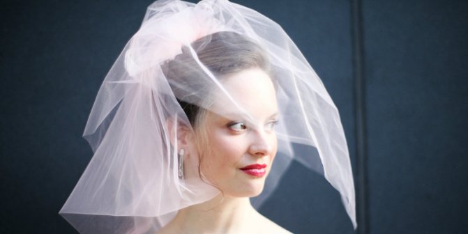 короткая фата, прическа, невесты