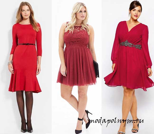 Красные коктйльные платья для полных женщин большого размера фото