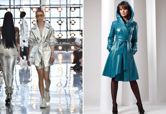 модели кожаных плащей