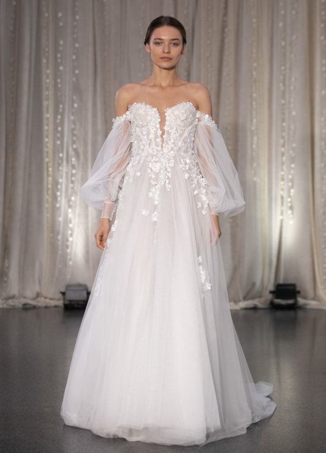 Модные свадебные платья с рукавами 2021-2022 23
