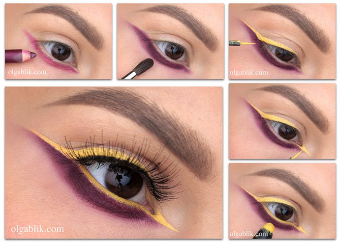 Стрелки на глазах пошагово