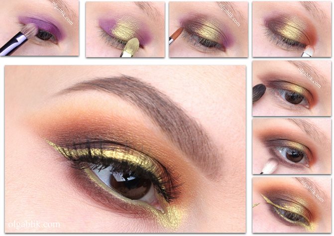 Стрелки на глазах пошагово