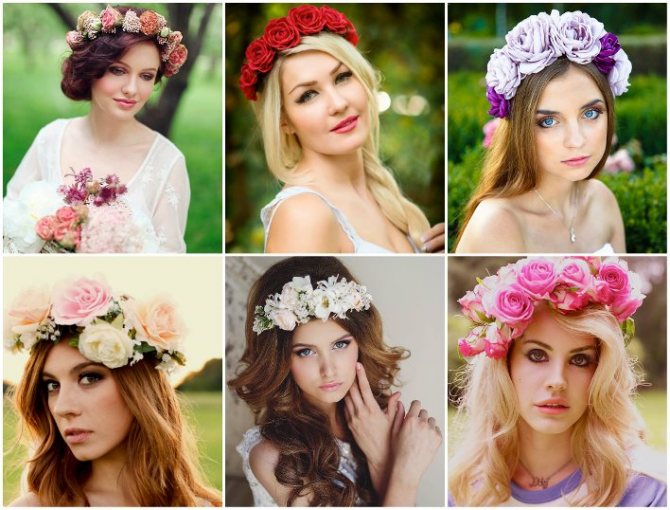 Свадебный венец с розами