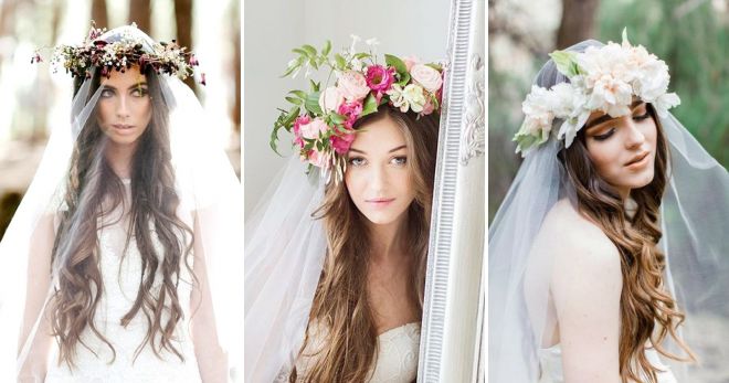 свадебный венок с фатой