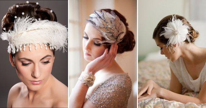 свадебный венок с перьями