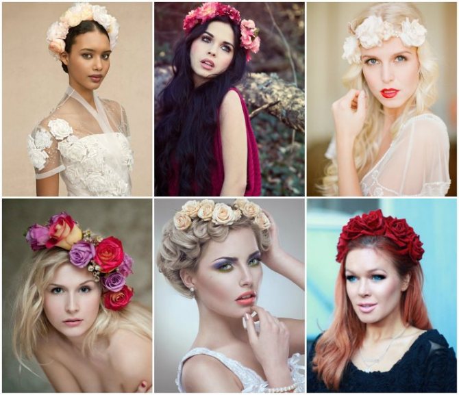 Венок невесты из искусственных цветов