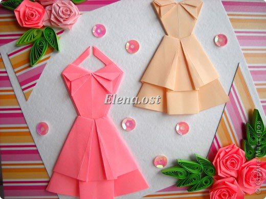 Оригами-платья из бумаги со схемами на 8 марта с видео и фото