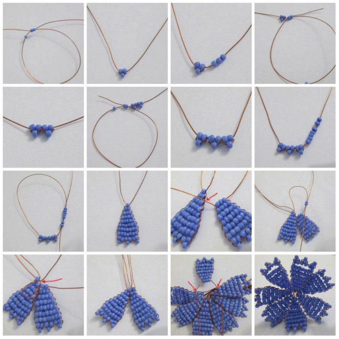 василек из бисера схема плетения